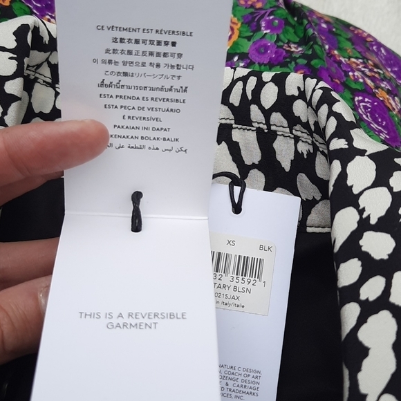 Coach reversible floral military blouson jacket xs - Picture 5 of 16